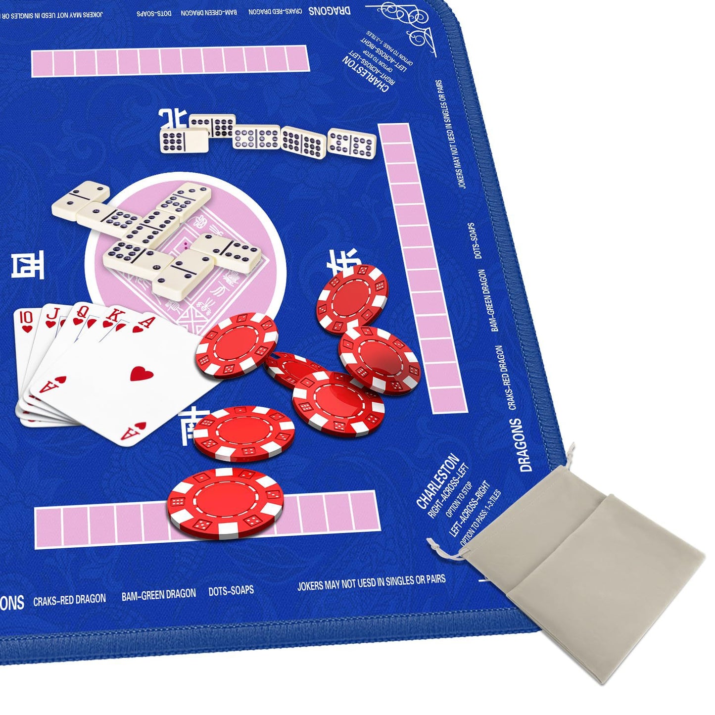 Mahjong Tablecloth Rubber Table Mat Cross-Border Amazon Anti-Slip Noise Reduction Waterproof 32.4inch Board Game Table Mat