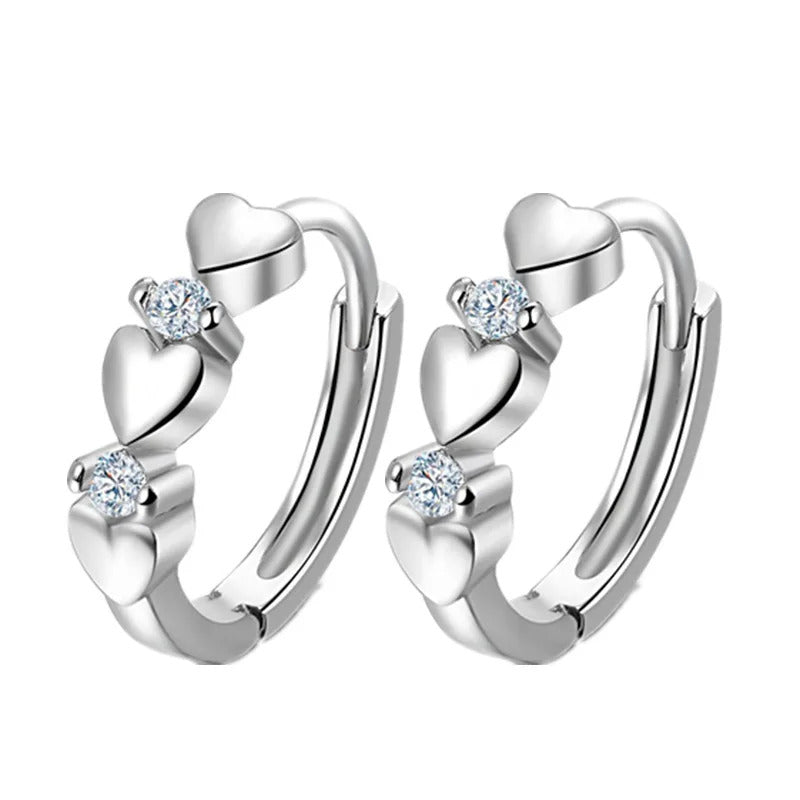 1 Pair Love Heart Cubic Zirconia Earrings Therapy Acupoints Slimming Ear Magnetic Weight Loss Jewelry Girls Fashion Accessories