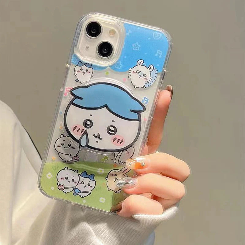 Chikawas Cartoon Mobile Phone Holder Magnetic ハチワレ うさぎ for IPhone Wireless Charging Box Holder Cute Decoration