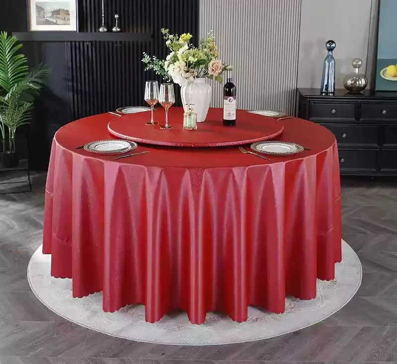PU Non-Washable Tablecloth Waterproof Heat-Resistant Oil-Resistant Hotel Restaurant High-End Luxury Home Use Rotating Table Non-Washable Tablecloth