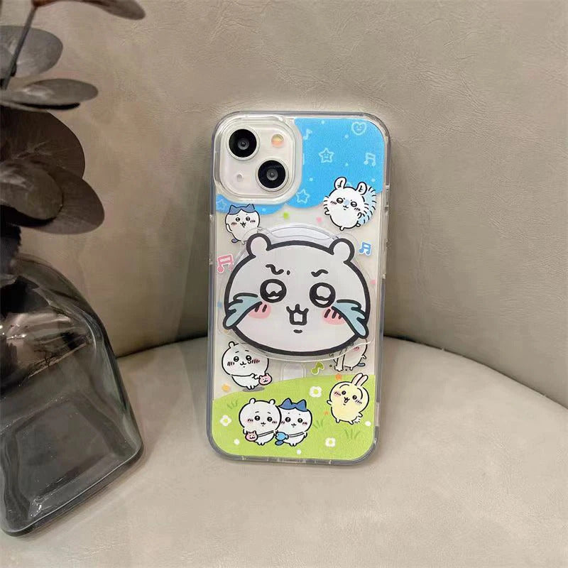 Chikawas Cartoon Mobile Phone Holder Magnetic ハチワレ うさぎ for IPhone Wireless Charging Box Holder Cute Decoration