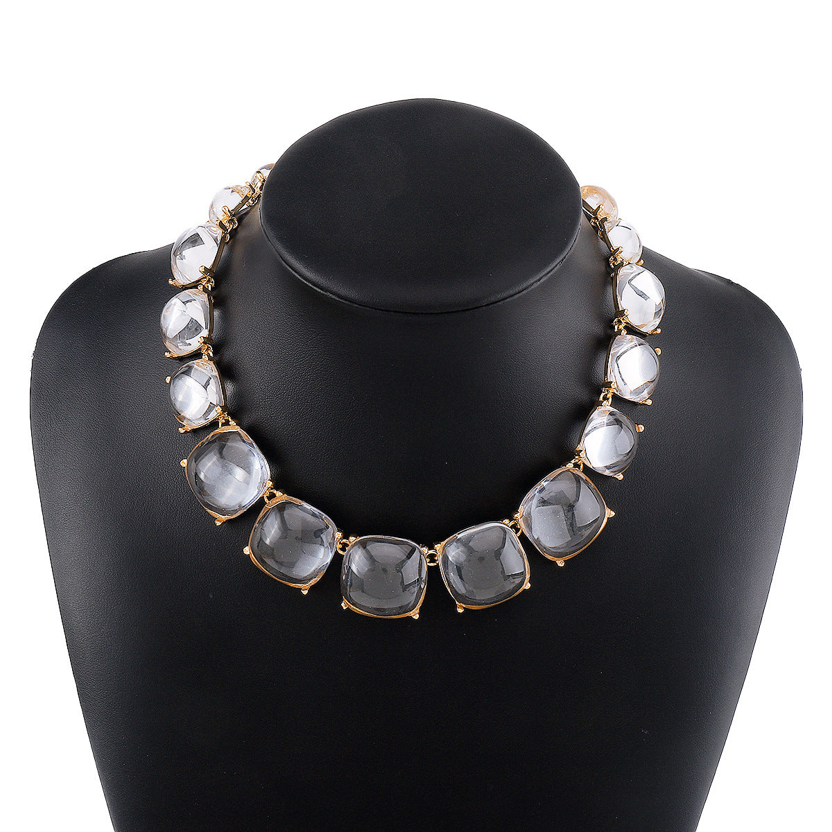 Trendy Accessories ZA Personality Fashion Exaggerated Geometric Resin Colorful Earrings Necklace