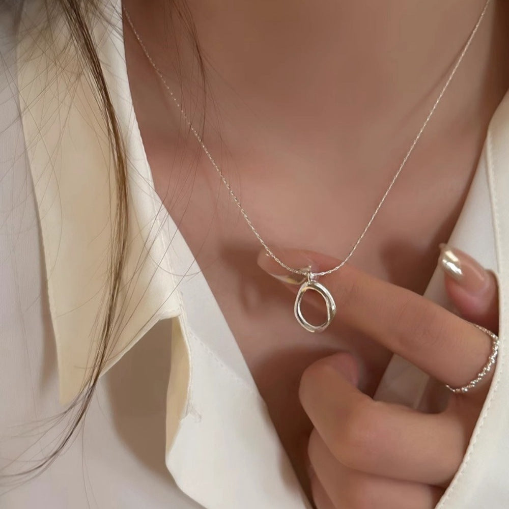 Li Luo New S925Sterling Silver Pearl Necklace Accessory for Women, Non-Fading, High-End Feel, Versatile Spring/Summer Clavicle Chain Wholesale