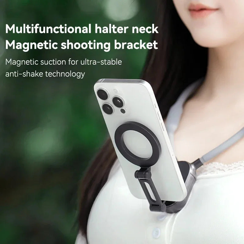 Neck Strap Lazy Bracket 360 Rotating Magnetic Phone Holder Portable Hands-Free Phone Clip Strong Magnet Comfortable Phone Mount