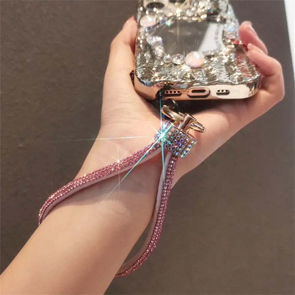 Rhinestone Mobile Phone Lanyard Bling Bling Anti Loss Diamond Lanyard Handheld Hanging Rope Phone Wrist Strap Hanging Ornaments
