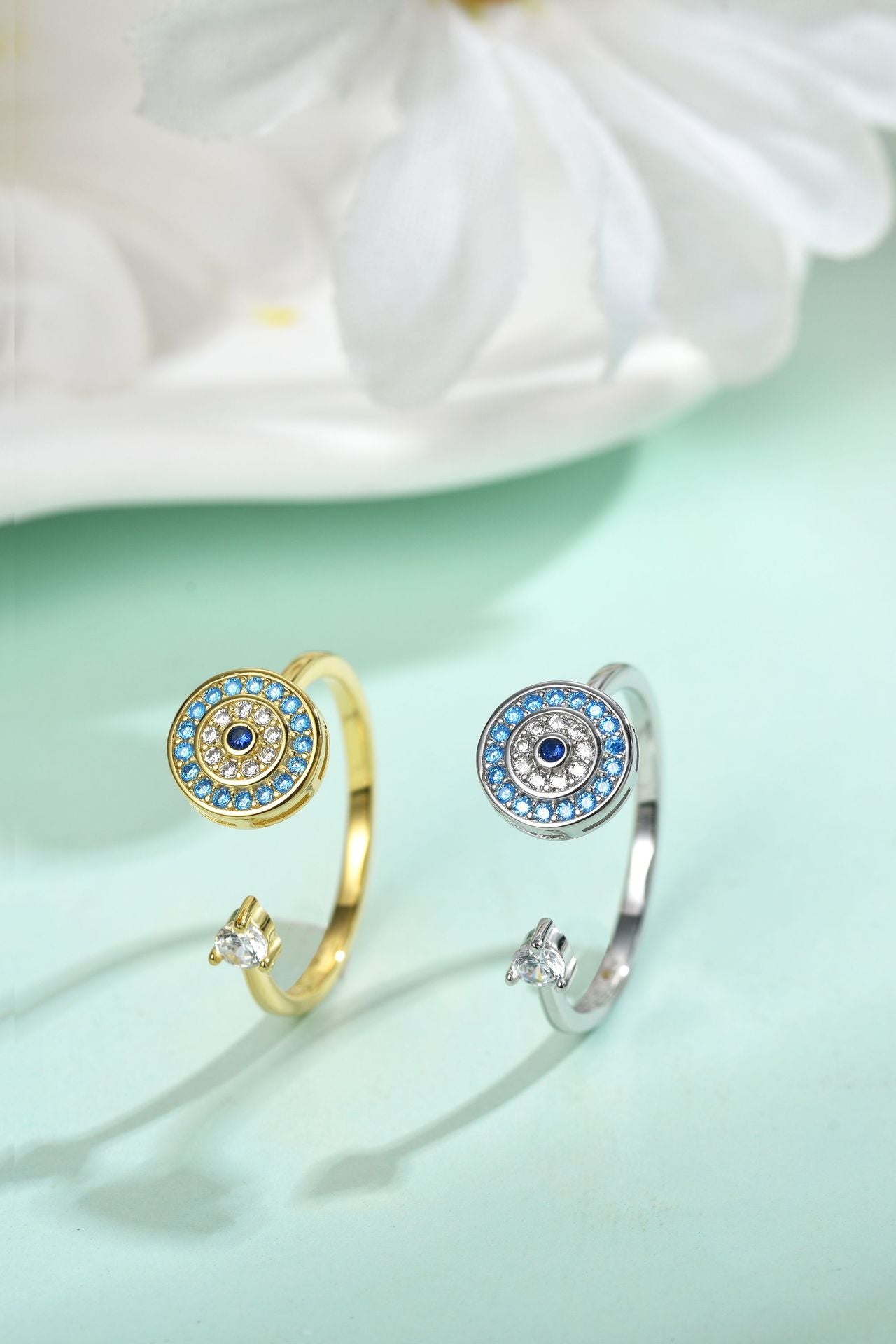 Cross-Border AliExpress Rotatable Stress Relief S925 Sterling Silver Ring for Women New Open Design Amazon Wholesale Live Streaming