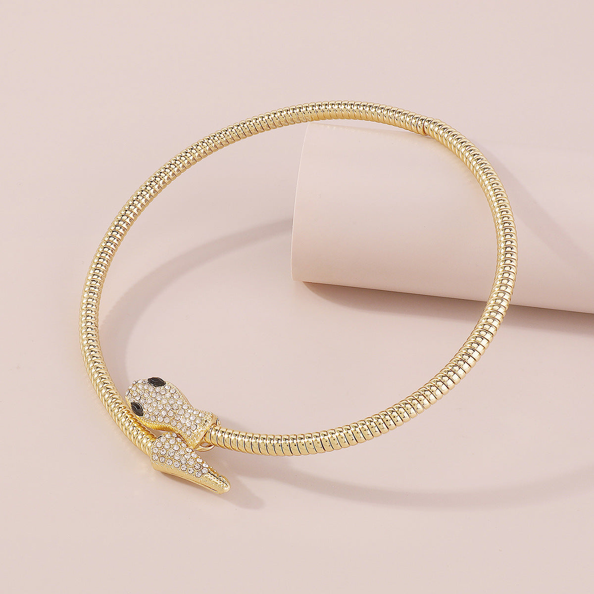 Exaggerated Snake Necklace Punk Personality Hip-Hop Style Necklace Trendy Cool Street Style Show Micro-Inlaid Choker
