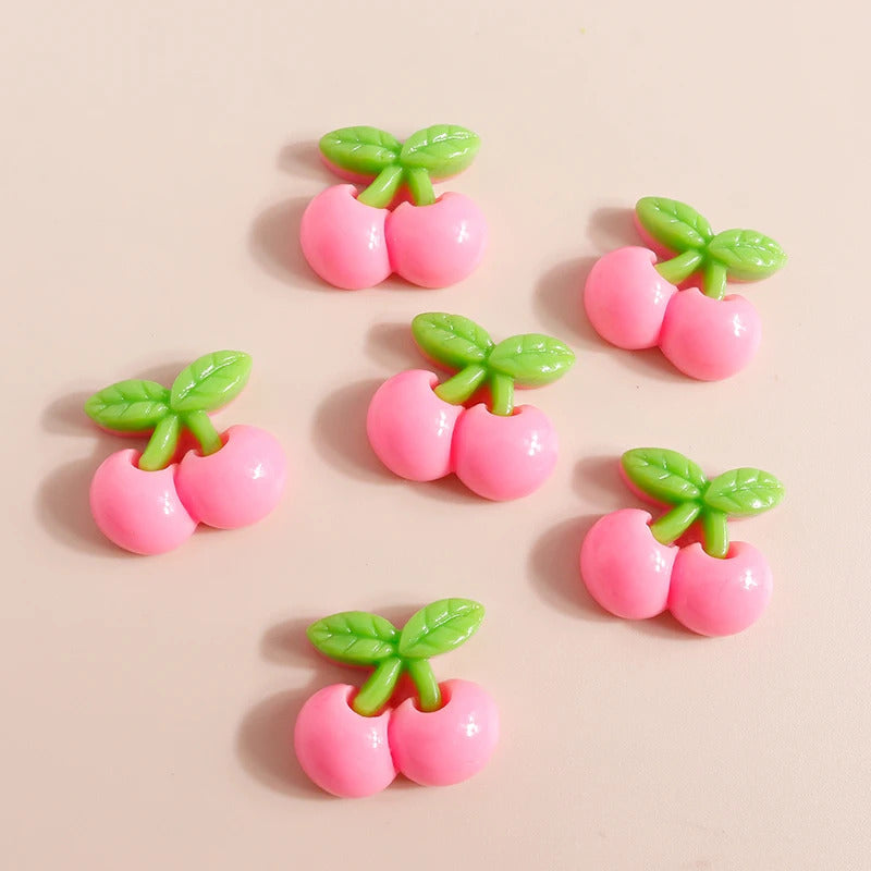 10pcs Mix Cute Mini Fruit Charms Pear Cherry Pineapple Peach Avocado Flat Back Resin Cabochons Scrapbook DIY Jewelry Accessories