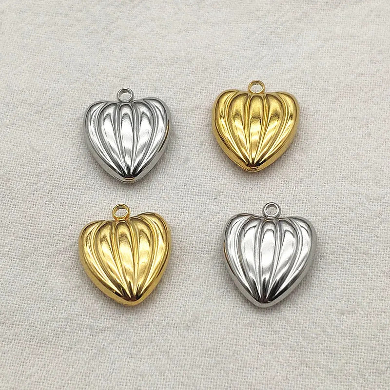 New Arrival! 15mm 50pcs Stainless Steel Pendant Heart Charm For Handmade Necklace/Earring DIY Parts,Jewelry Accessories Findings