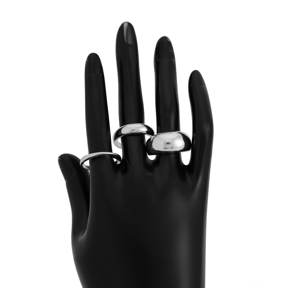 Ins Minimalist Style Trendy Exaggerated Mirror Versatile Ring Personality Alloy Hugging Ring