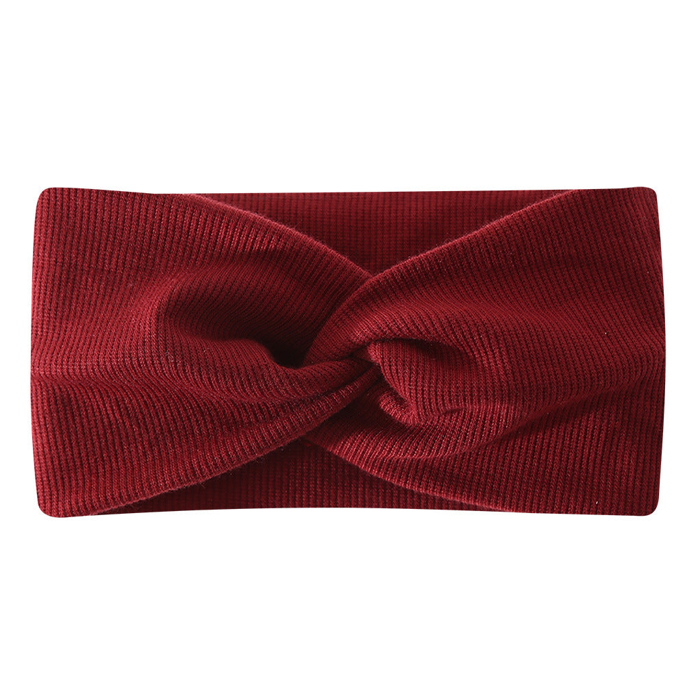 Bohemian Sports Wide Headband Foreign Trade Style Ribbed Cotton Cross Yoga Sports Elastic Headband