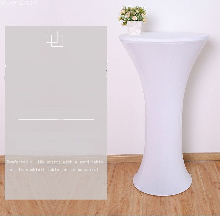 Elastic Round Table Cover Cocktail Table Cover Bar Table Cover Tablecloth Exhibition Hotel Banquet Decorative Tablecloth Round Table