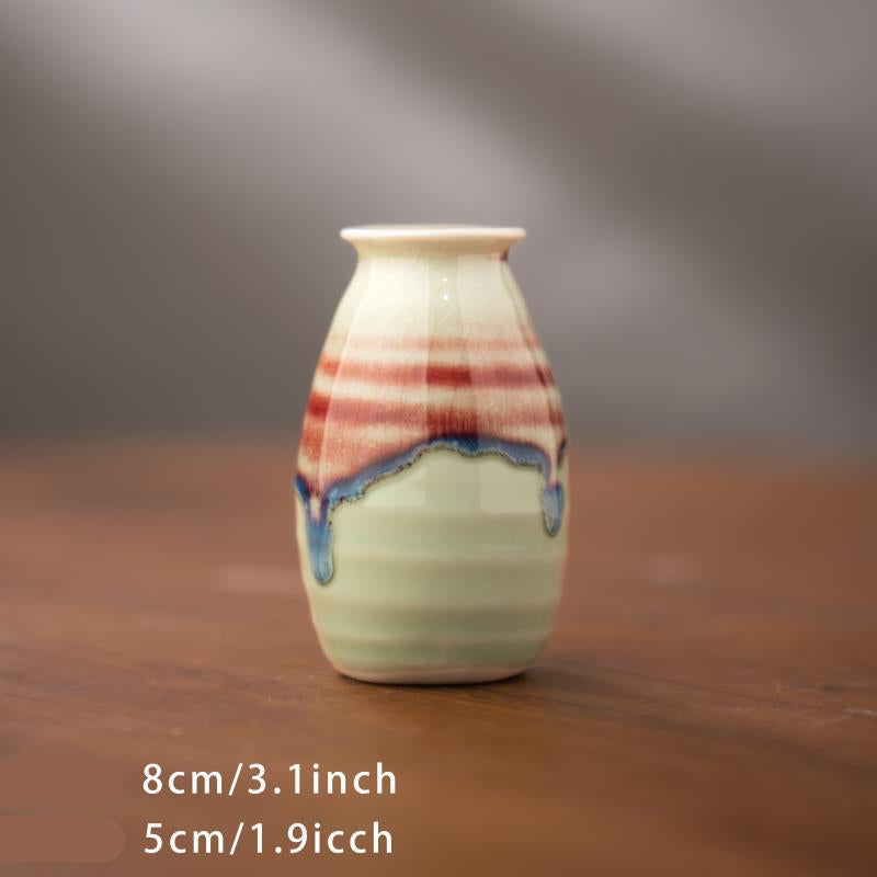 Kiln Change Mini Ceramic Small Vase Refrigerator Magnet Hydroponic Aromatherapy Craft