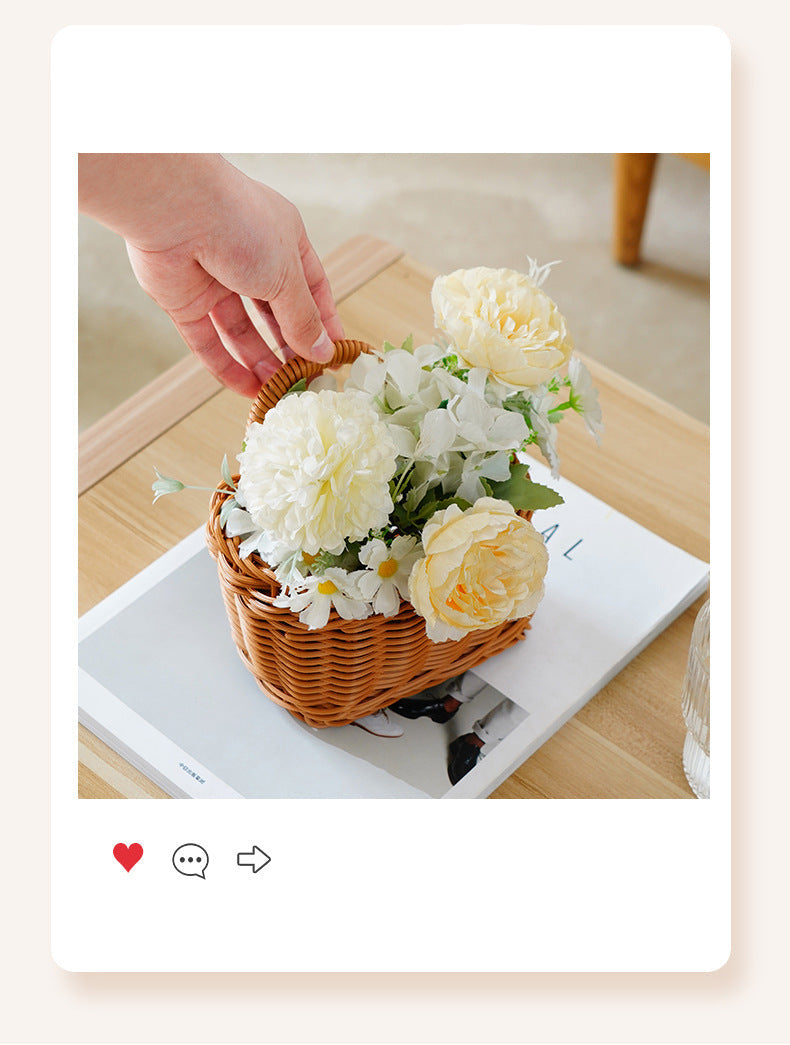 Ginger and Garlic Storage Basket Kitchen Small Hanging Basket Wall Storage Basket Put Onion Ginger and Garlic Hand-Woven Basket