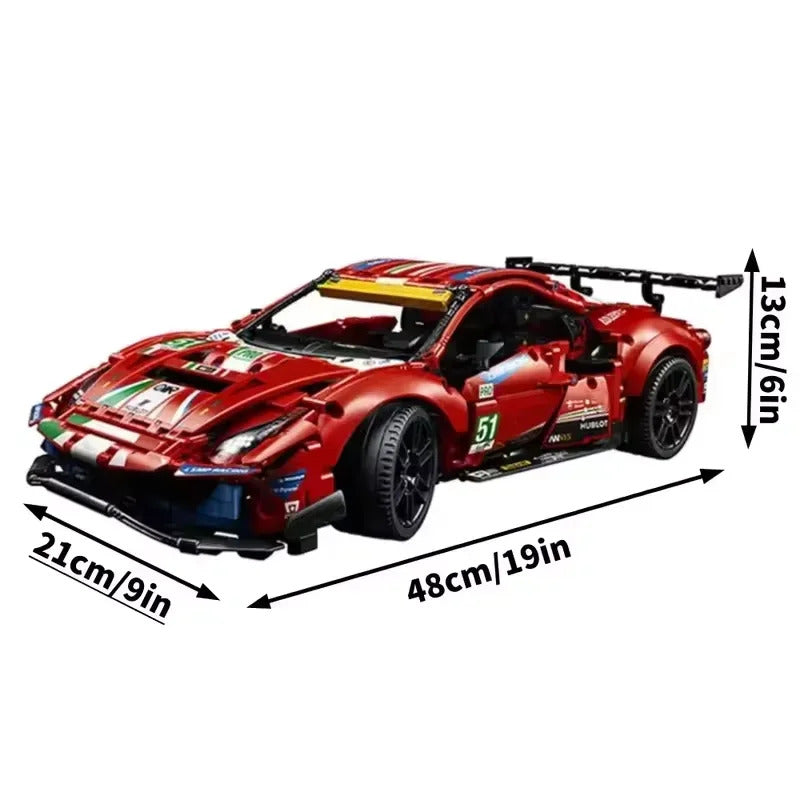 NEW Technical 488 GTE 1684PCS Speed Sports Car Building Blocks Set Model 42125 MOC Racing Vehicle Assemble Toys Brick Kid Adults