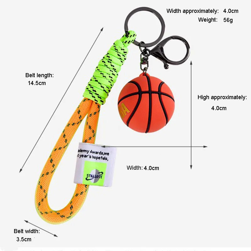 Simulation Sports Basketball Key Chain Three-dimensional Peripheral Sports Backpack Pendant Trinket