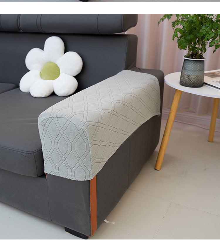 Sofa Armrest Covers Pair Sofa Side Armrest Protectors Extended Non-Slip Fabric Armrest Elastic Covers Full Coverage
