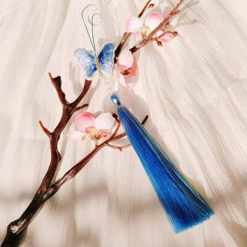 Ancient Style New 22-Color Embroidery Butterfly Tassel Hanfu Horse-Face Skirt National Style Children's Clothing Small Tassel Decorative Pendant