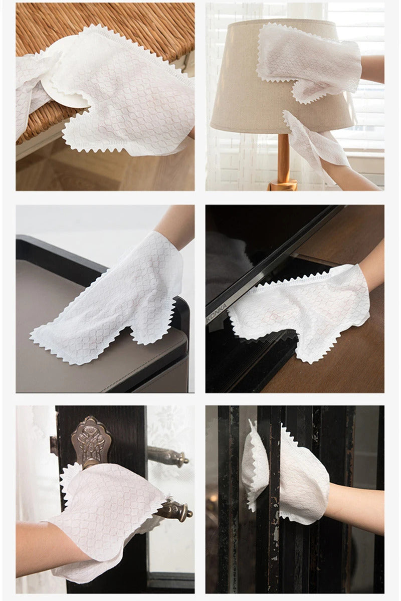 Dust Wipe Mitt Reusable Dusting Glove Microfiber Dusting Cloth Dual-Sided Feather Duster Pet Hair Cleaner for House Kitchen