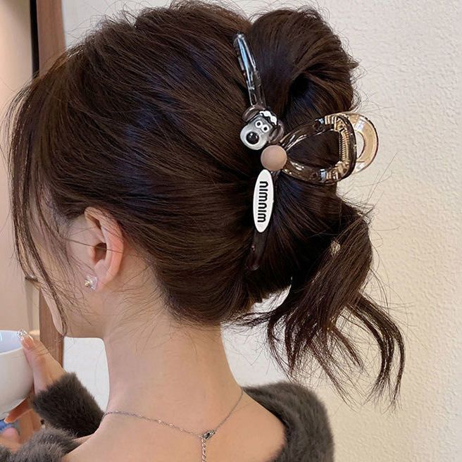 Elegant Large Hair Claw for Thick Hair, New Simple Hair Clip, Back of Head Shark Clip, Cartoon Dog Biscuit Hair Accessory