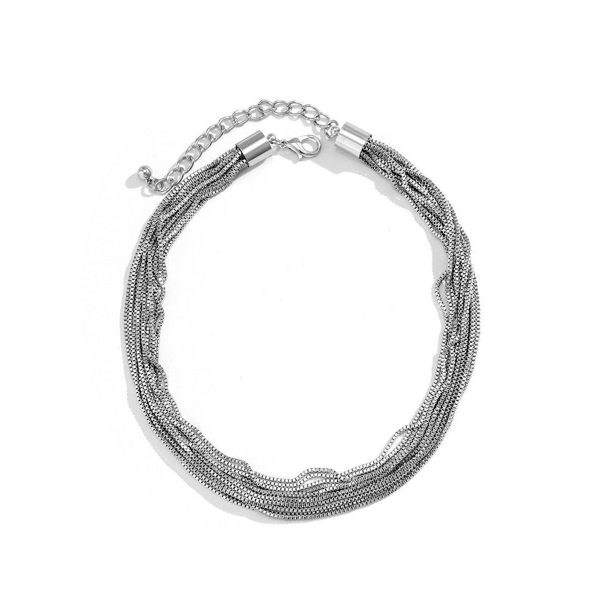 Cross-Border Exaggerated Punk Multi-Layer Chain Stacked Necklace Simple Niche Geometric Ball Personality Choker Necklace