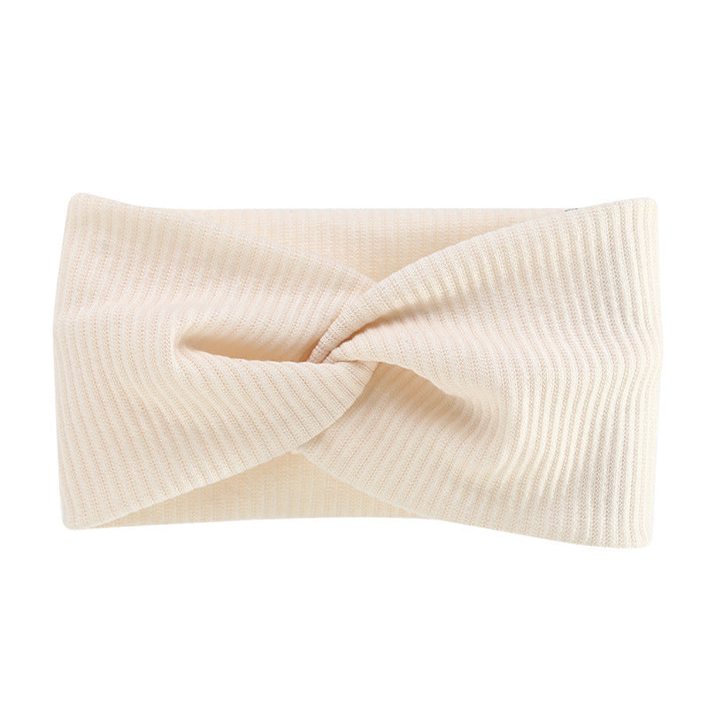Bohemian Sports Wide Headband Foreign Trade Style Ribbed Cotton Cross Yoga Sports Elastic Headband