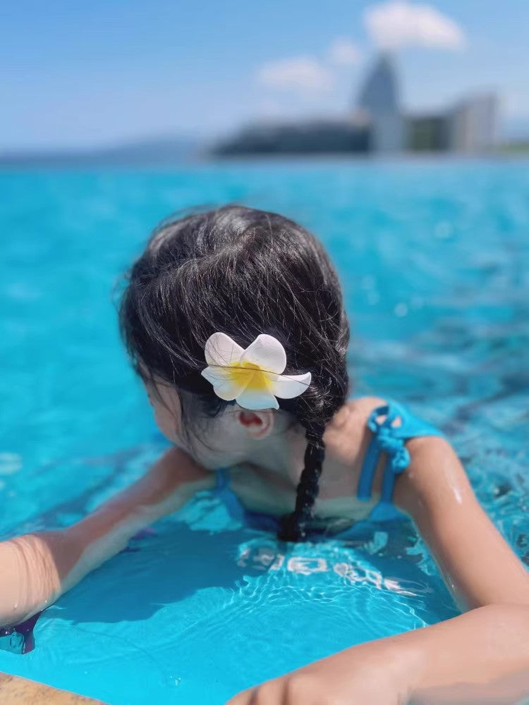 Dai People Dress up Seaside Vacation Plumeria Rubra Barrettes Travel Headdress for Taking Photos Flower Side Clip Small Size Fairy Hairpin