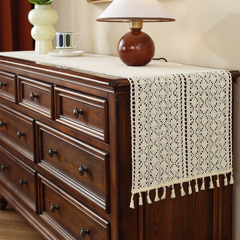 Henggang American Country Style Handwoven Table Runner Tablecloth Strip Tablecloth Coffee Table Cloth Tea Mat Cotton Linen Artistic Table Runner Wholesale