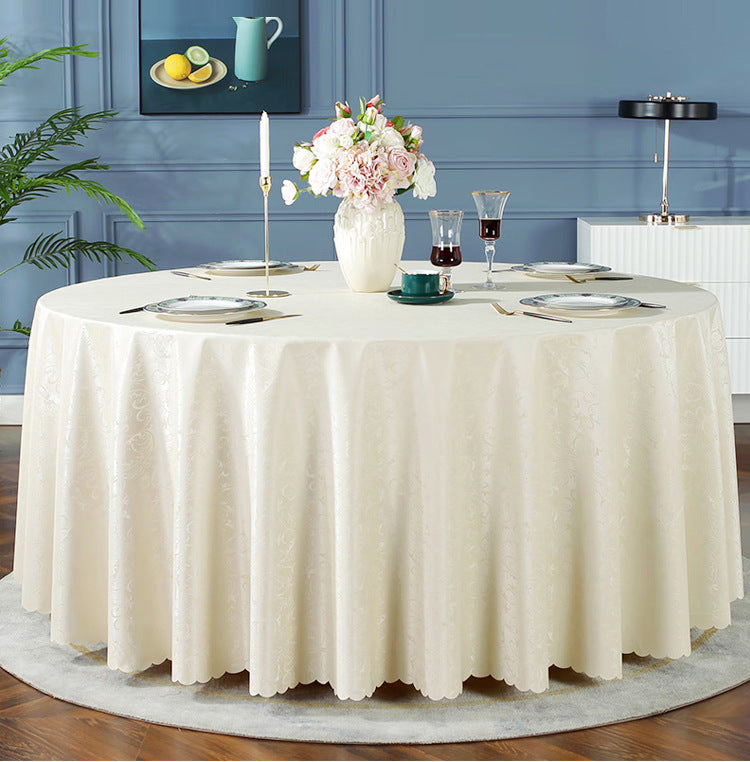 PU Non-Washable Tablecloth Waterproof Heat-Resistant Oil-Resistant Hotel Restaurant High-End Luxury Home Use Rotating Table Non-Washable Tablecloth