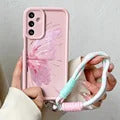 Wrst Chain Phone Case For Samsung S24 S23 S22 S21 S20 FE Plus Ultra A10S 20S 11 02 03 04 05S Cute Cat Lanyard Soft TPU Cover