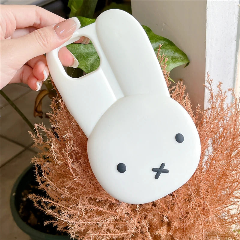 Miffy Phone Case Silicone Iphone 11/12/13/14/15/16ProMax Kawaii Anti-drop Simple All-wrap Soft Case Christmas Toy Gift