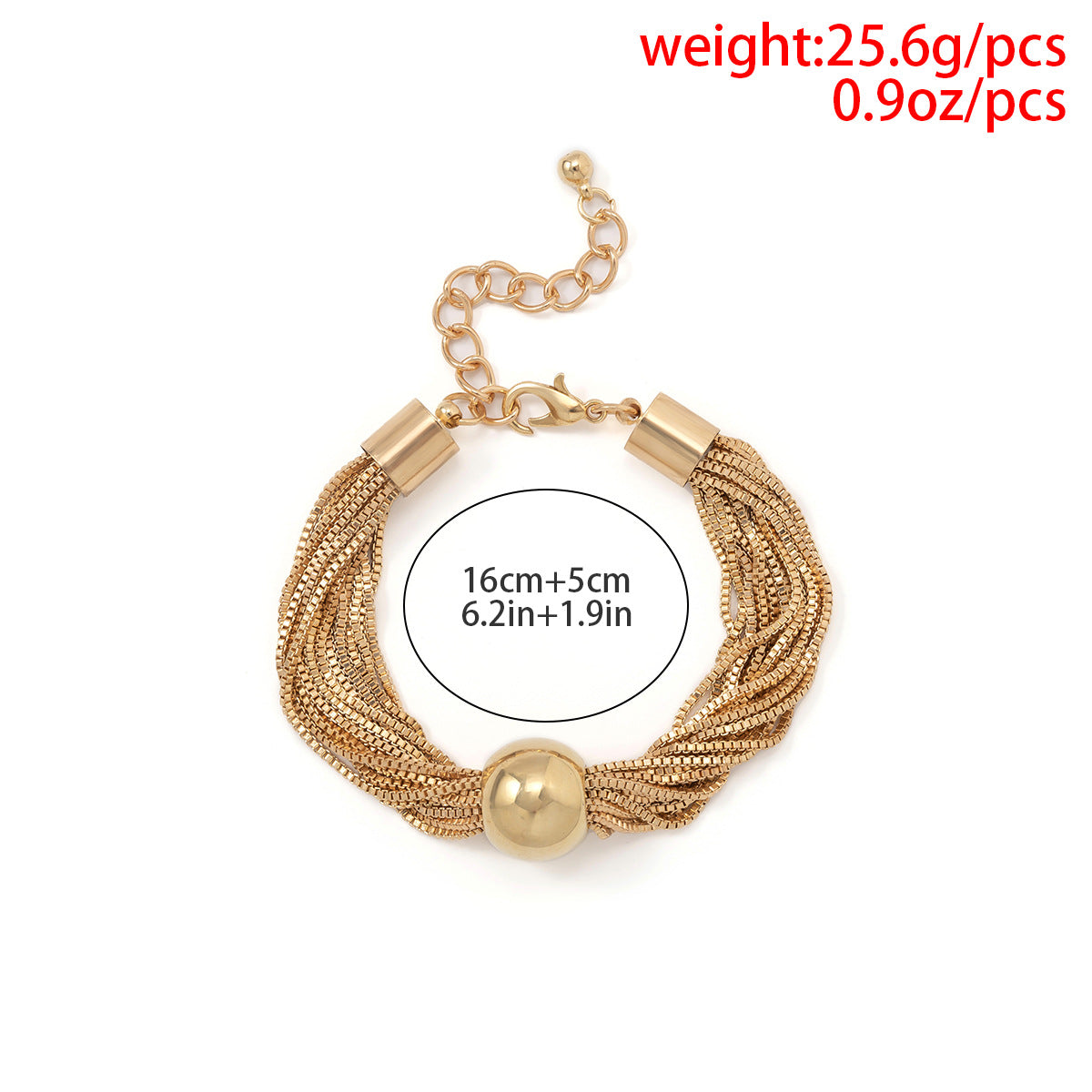 Cross-Border Exaggerated Punk Multi-Layer Chain Stacked Necklace Simple Niche Geometric Ball Personality Choker Necklace