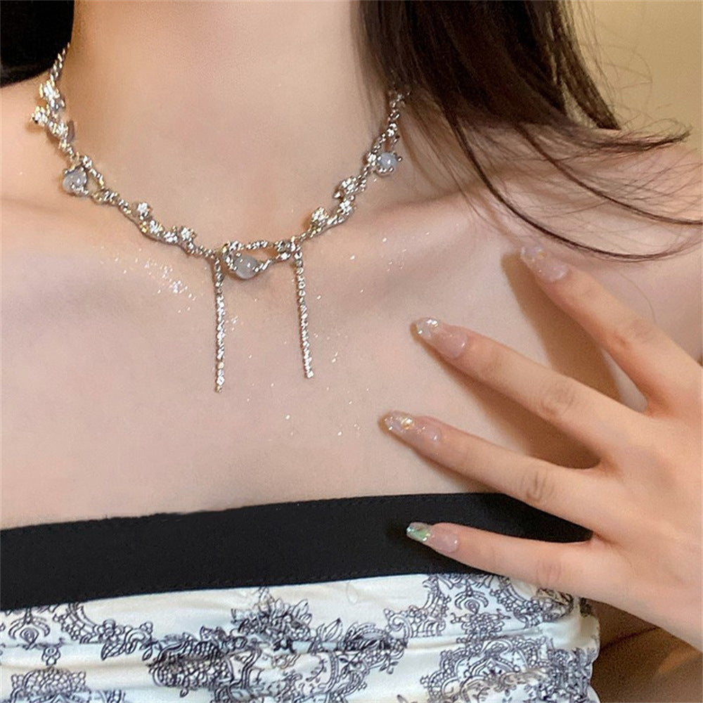 Li Luo New S925Sterling Silver Pearl Necklace Accessory for Women, Non-Fading, High-End Feel, Versatile Spring/Summer Clavicle Chain Wholesale