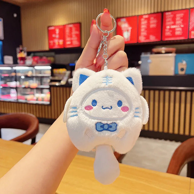 15cm/5.9in Kuromi Plush Keychains Melody Cinnamoroll Doll Cute Funny Hangings Ornament Toys Valentine Day Gift Girl Decoration