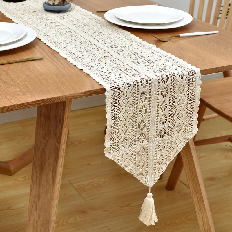 Henggang American Country Style Handwoven Table Runner Tablecloth Strip Tablecloth Coffee Table Cloth Tea Mat Cotton Linen Artistic Table Runner Wholesale