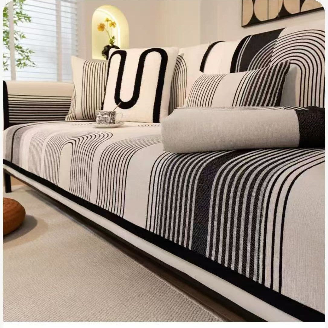 Fabric Chenille Sofa Cushion Four Seasons Autumn Winter Seat Cushion Modern Simple Sofa Cover Throw Blanket Cloth Leather