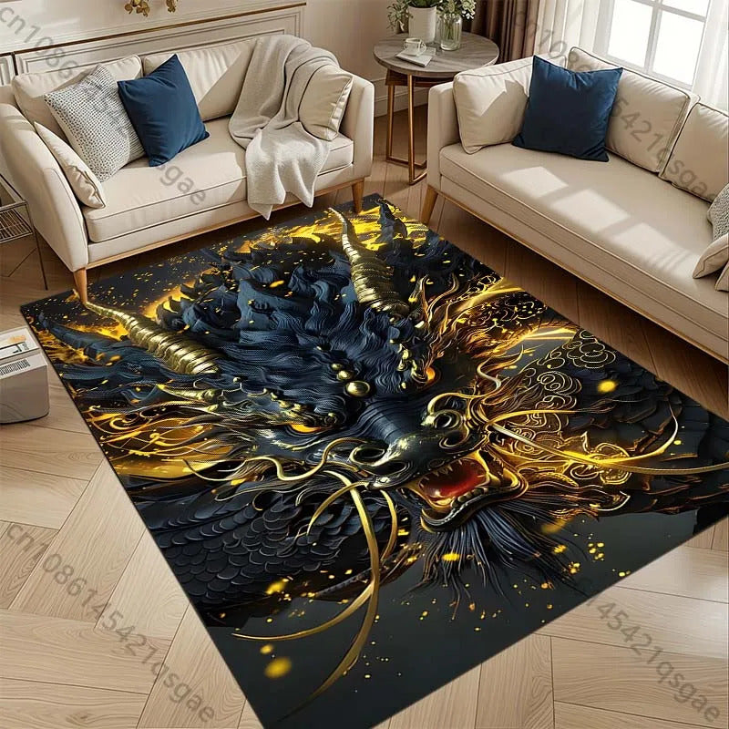 1PC Domineering Oriental Dragon Print Rug Carpets for Bedroom Living Room Sofa Mat Door Mat Dressing Room Rugs for Gifts