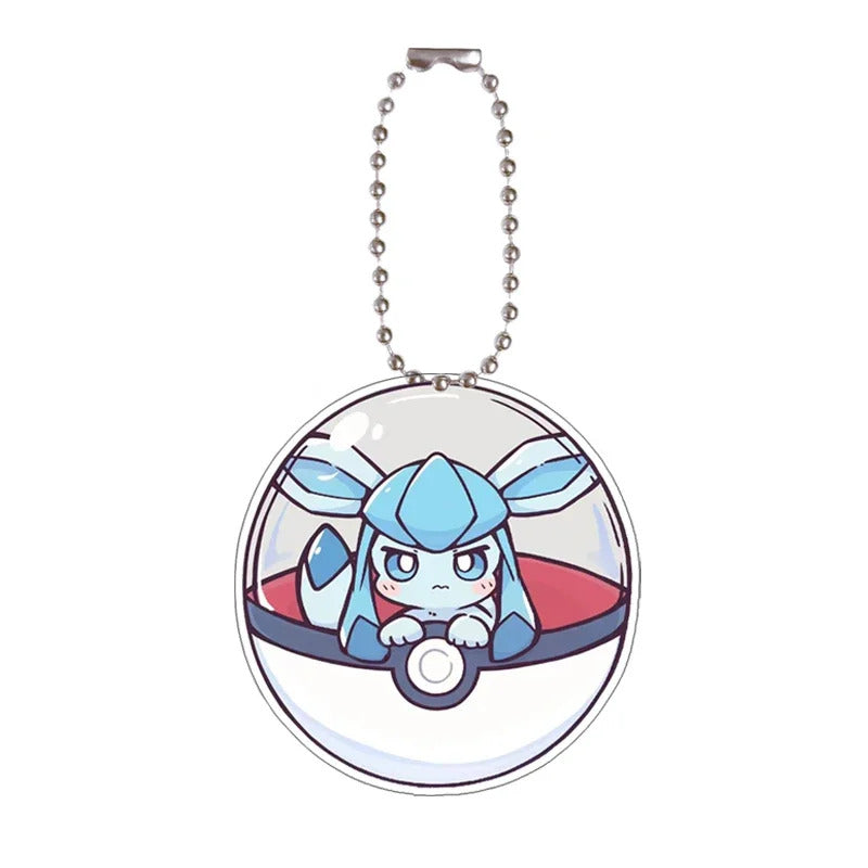 Pokemon Glaceon Sylveon Eevee Leafeon Self-Control Acrylic Cartoon Key Buckle Pendant Anime Keychain Acrylic Pendant Gifts