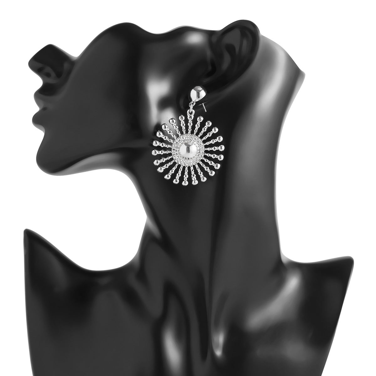 Personalized pleated hollow heart earrings various combinations of sunflower alloy earrings