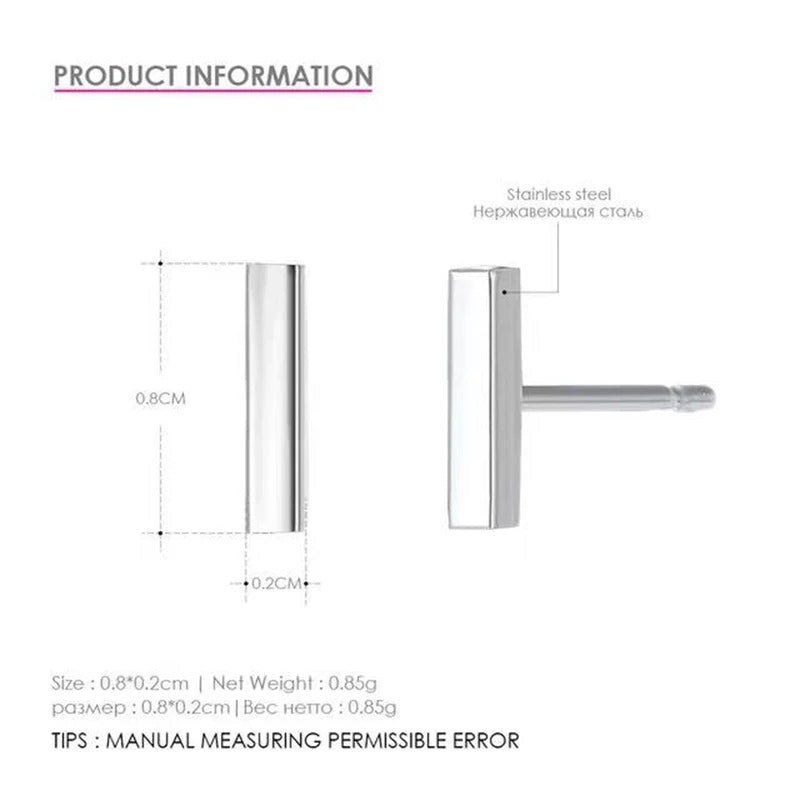 SUNIBI Stainless Steel Stud Earrings for Women Classic Gold Color Geometric Female Earring Simple Stylish Fashion Jewelry Gifts