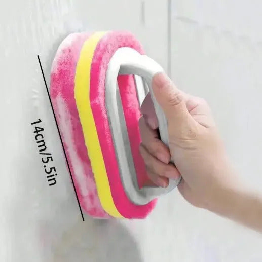 Cleaning Brush with Handle Kitchen Sponge Wipe Thickening Bathroom Tile Cleaning Sponge Household Stain Removal Clean Tools