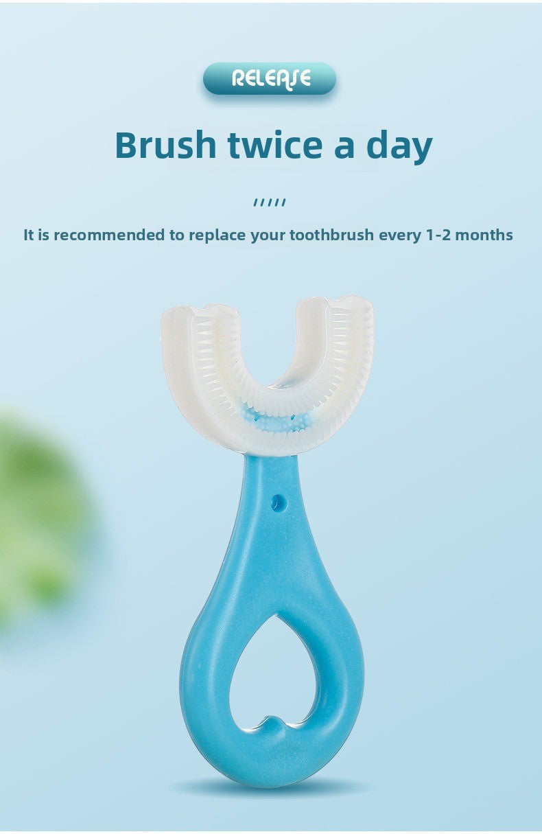 Baby and Children's Toothbrush U-shaped Baby and Child 0 to 3 to 6 to 12 Years Old Soft Hair U-shaped Brush Teeth Artifact Silicone Toothbrush