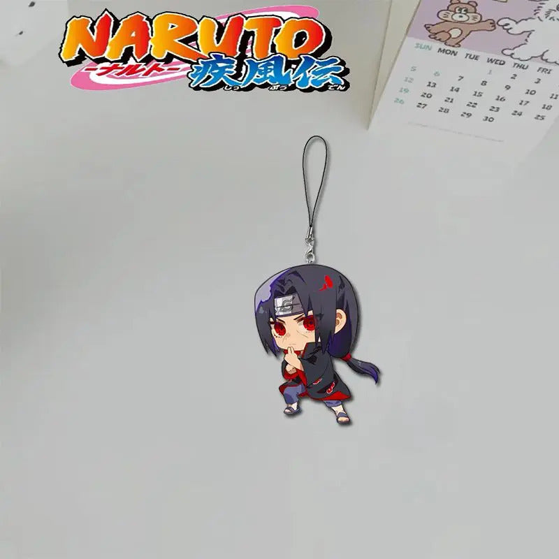 Naruto 2D Sasuke Kakashi Haruno Sakura anime peripheral cartoon mobile phone chain mobile phone lanyard high-value  wholesale