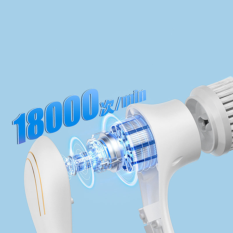 Cleaning Brush Export Electric Cleaning Brush Steel Wool Ball Five Brush Heads Long Handle Handheld Cleaning Kitchen Dishwashing Magic Tool