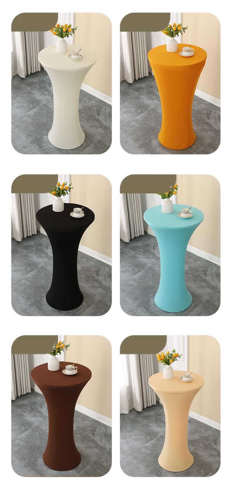 Elastic Cocktail Table Cover Table Skirt Bar Skirt Display Table Hotel Wedding Round Event Cloth High Table Cover