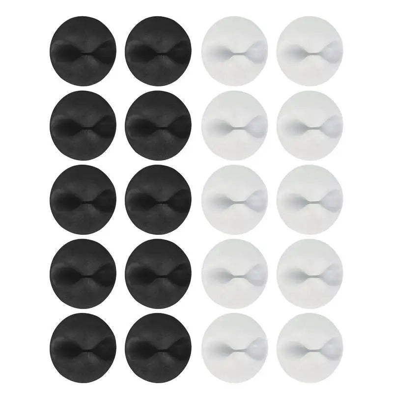 10pcs Mini Adhesive Cable Winder Organizer USB Charging Cable Clip Silicone Charger Cable Holder for Home, Office, Car, Desk
