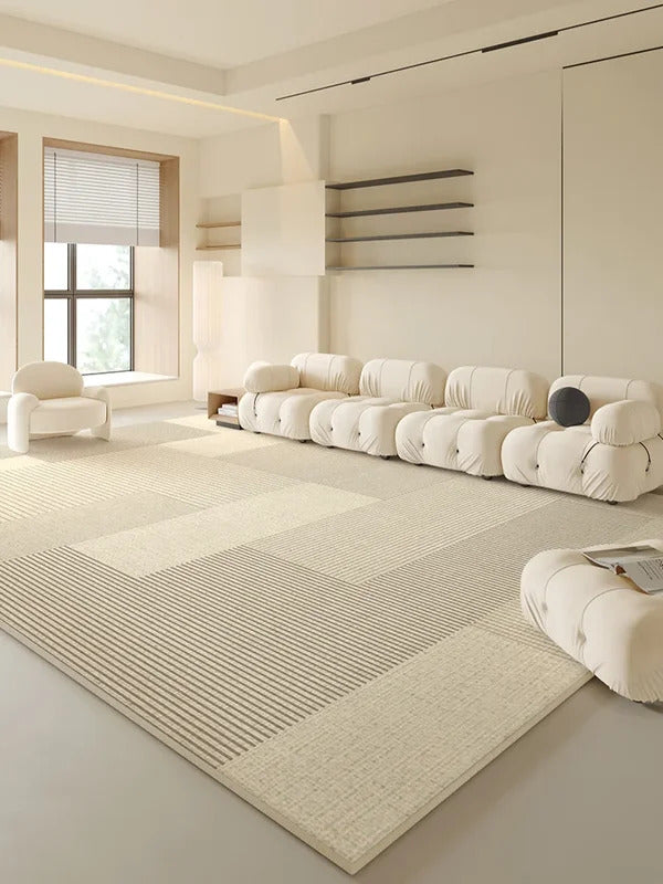 Beige Large Size Living Room Carpets Geometric Cream Carpet Luxury Home Decoration Rugs Easy To Clean Non-Slip Bedroom Rug ковер
