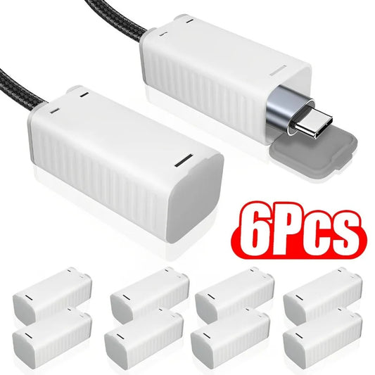 1-6PCS Data Line Protector Anti Electric Cover for Home Baby Safety Protection USB Type C Micro Usb Cable Anti-break Protectors