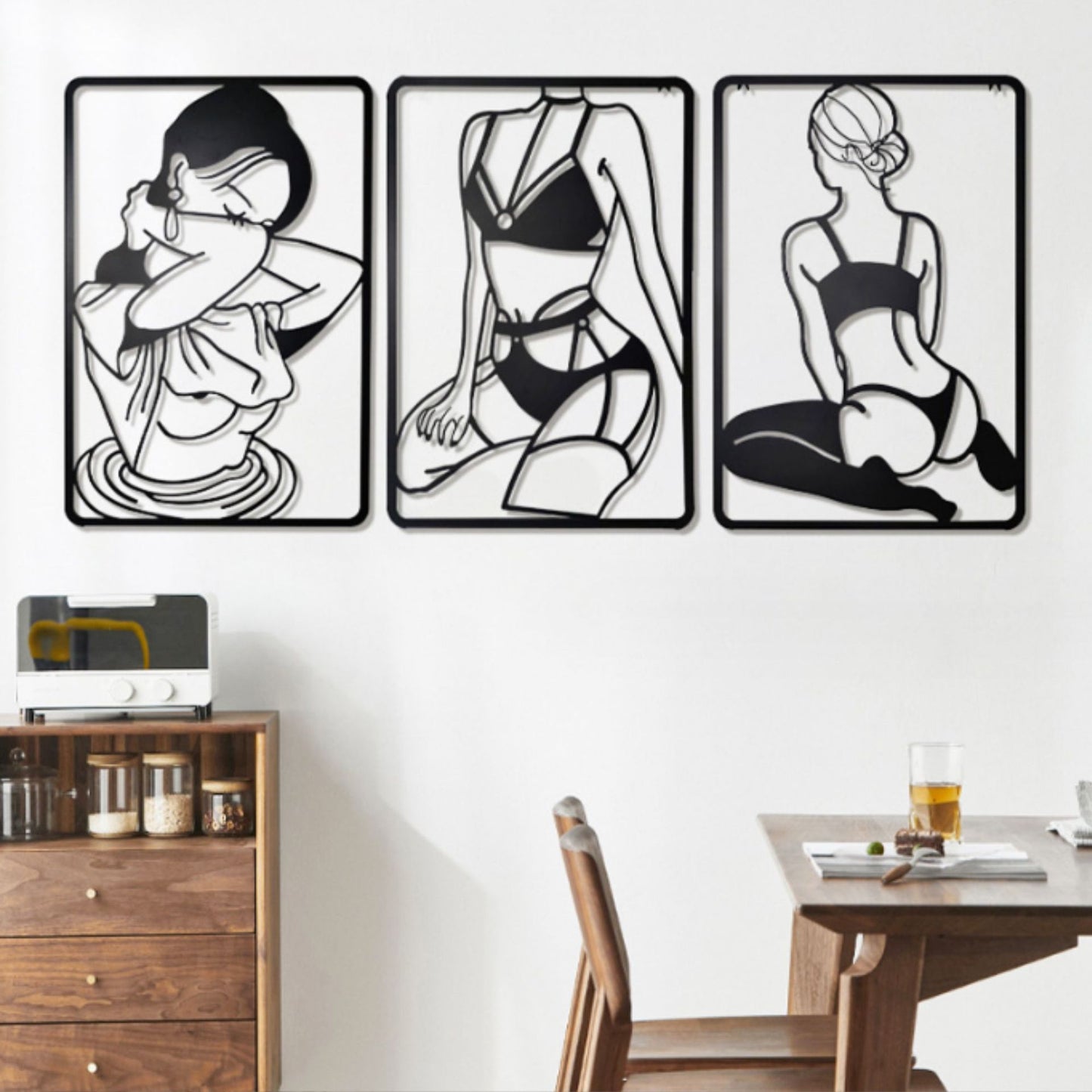 Cross-Border E-Commerce Hot-Selling Handicraft Home Decoration Abstract Figure Modern Art Metal Wall Hanging Line Art Decorative Painting