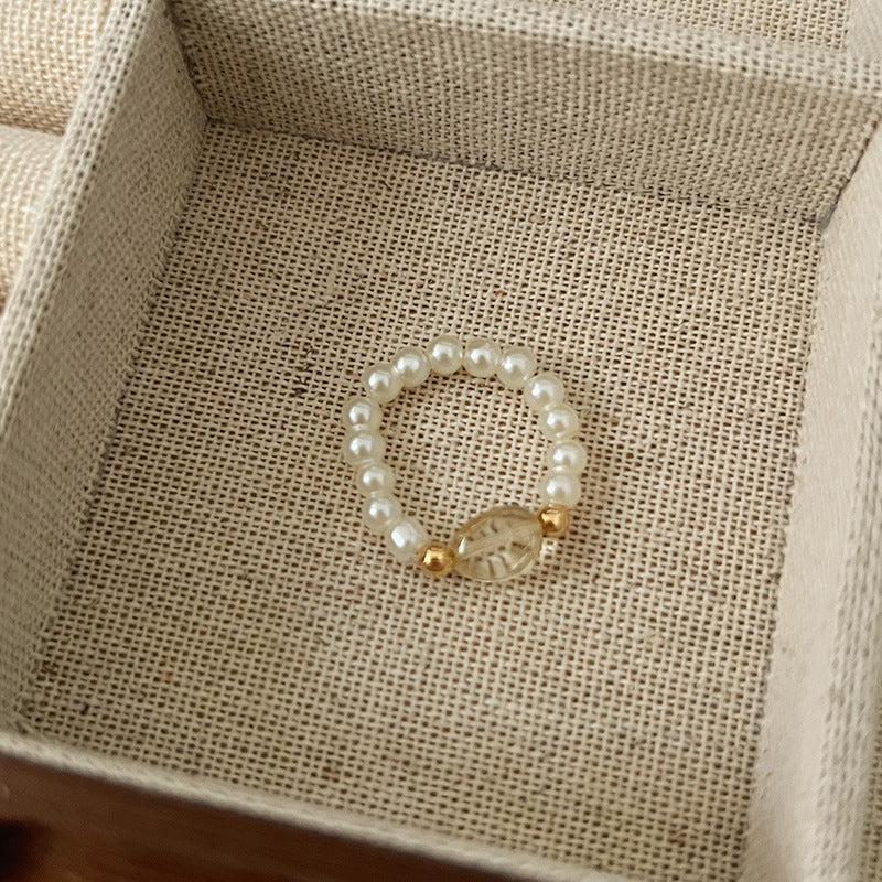 Dopamine Ring for Women, Niche Design, Personalized Beaded Index Finger Ring, High-End Fashion, Colorful Cute Closed Ring